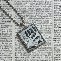 Mickey Mouse, Hot Dogs! vintage illustrations, up-cycled to soldered glass pendant