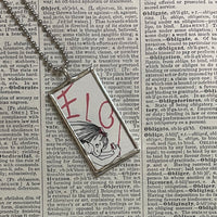 Eloise at the Plaza, vintage children's book illustration upcycled to soldered glass pendant