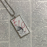 Eloise at the Plaza, vintage children's book illustration upcycled to soldered glass pendant