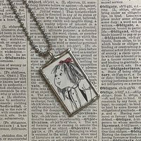 Eloise at the Plaza, vintage children's book illustration upcycled to soldered glass pendant