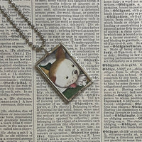 The Poky Little Puppy, vintage illustrations, up-cycled to soldered glass pendant