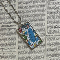 Madeline and Miss Clavel, original illustrations from 1970s vintage book, up-cycled to soldered glass pendant