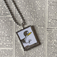 Are You My Mother? vintage children's book illustrations, up-cycled to soldered glass pendant