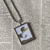 Are You My Mother? vintage children's book illustrations, up-cycled to soldered glass pendant