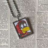 Are You My Mother? vintage children's book illustrations, up-cycled to soldered glass pendant