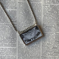 Raven, Tom Thumb, vintage illustration, up-cycled to soldered glass pendant