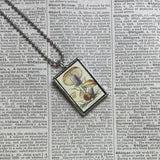 Mushroom and fungus, vintage natural history illustrations up-cycled to soldered glass pendant