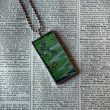 Mountains, River Japanese woodblock prints, up-cycled to hand-soldered glass pendant