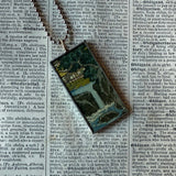 Waterfall, River, Japanese woodblock prints, up-cycled to hand-soldered glass pendant
