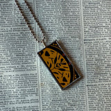 Charley Harper, tiger, mid-century modern art, 2-sided hand soldered glass pendant