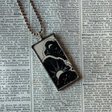 Cosmos, stars, heavens, vintage 1930s children's book illustrations up-cycled to soldered glass pendant