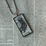 Jellyfish - vintage 1930s dictionary illustration up-cycled to soldered glass pendant
