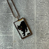 Black cats, vintage illustrations, up-cycled to soldered glass pendant