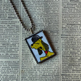 Go Dog Go, original illustrations from vintage book, up-cycled to soldered glass pendant