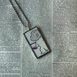 Harold and the Purple Crayon, vintage children's book illustrations, hand-soldered glass pendant