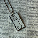 Harold and the Purple Crayon, vintage children's book illustrations, hand-soldered glass pendant