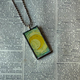 Vincent Van Gogh Starry Night upcycled to hand soldered glass pendant