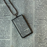 Mistletoe plant, vintage botanical dictionary illustration, upcycled to soldered glass pendant