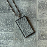 Fern fronds, vintage botanical dictionary illustration, upcycled to soldered glass pendant