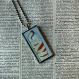 Wayne Thiebaud, ice cream sundaes, desserts, mid-century modern art, 2-sided hand soldered glass pendant