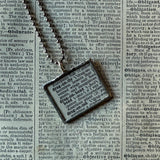 Dragonfly vintage dictionary illustration, up-cycled to soldered glass pendant