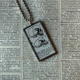 Skull facial angles, vintage dictionary illustration, up-cycled to soldered glass pendant