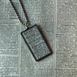Skull facial angles, vintage dictionary illustration, up-cycled to soldered glass pendant