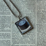 Wayne Thiebaud, Pie, cupcake, desserts, mid-century modern art, 2-sided hand soldered glass pendant