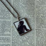 Curious George, original vintage childrens' book illustrations, upcycled to soldered glass pendant