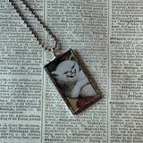 Cat, Kitten, Kitty, vintage children's book illustrations, up-cycled to soldered glass pendant