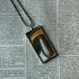 Mushrooms, fungi, vintage botanical illustrations, hand-soldered glass pendant