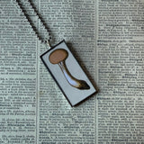 Mushrooms, fungi, vintage botanical illustrations, hand-soldered glass pendant