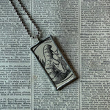 Alice in Wonderland, original illustrations from vintage book, up-cycled to soldered glass pendant