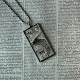 Alice in Wonderland, original illustrations from vintage book, up-cycled to soldered glass pendant