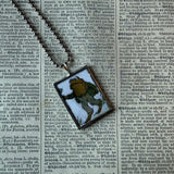 Frog and Toad, vintage children's book illustrations, up-cycled to soldered glass pendant