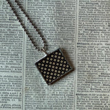 COW, vintage illustration, upcycled to soldered glass pendant