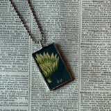 Crocus flower, vintage botanical illustrations, hand-soldered glass pendant