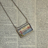 Golden Gate Bridge, Ferry Building, vintage San Francisco Travel images, upcycled hand soldered glass pendant