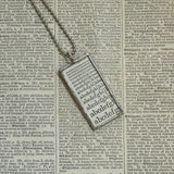 Typography, vintage dictionary illustration, up-cycled to soldered glass pendant