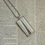 Typography, vintage dictionary illustration, up-cycled to soldered glass pendant