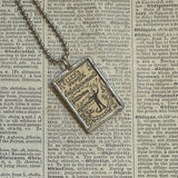 Variety Entertainment, Practical Ventroloquism, vintage books, illustration up-cycled to soldered glass pendant