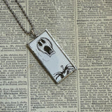 Nightmare before Christmas, Jack Skellington, original illustrations from vintage book, up-cycled to soldered glass pendant