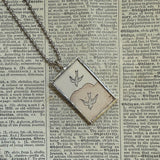Elf, Gnome, Brownie, vintage children's book illustration up-cycled to soldered glass pendant