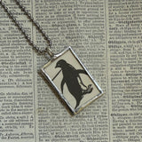 Mr. Popper's Penguins, vintage children's book illustrations, hand-soldered glass pendant