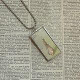 Peter Rabbit, original illustrations from vintage, children's classic book, up-cycled to soldered glass pendant