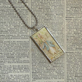 Peter Rabbit, original illustrations from vintage, children's classic book, up-cycled to soldered glass pendant