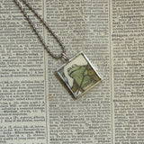 Frog and Toad, vintage children's book illustrations, up-cycled to soldered glass pendant