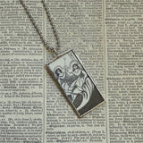 Fairy, Faeries, vintage children's book illustration up-cycled to soldered glass pendant