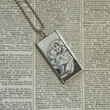 Fairy, Faeries, vintage children's book illustration up-cycled to soldered glass pendant