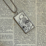 Seeds and plant life cycles, vintage children's book illustrations, upcycled to soldered glass pendant